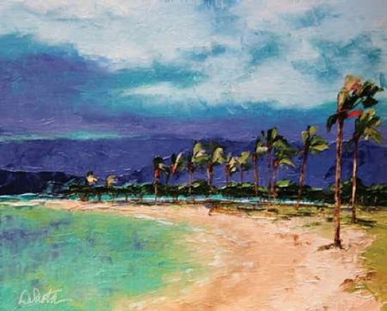 Windy Hawaiin Shore Canvas Art - Leslie Seata (20 x 24)