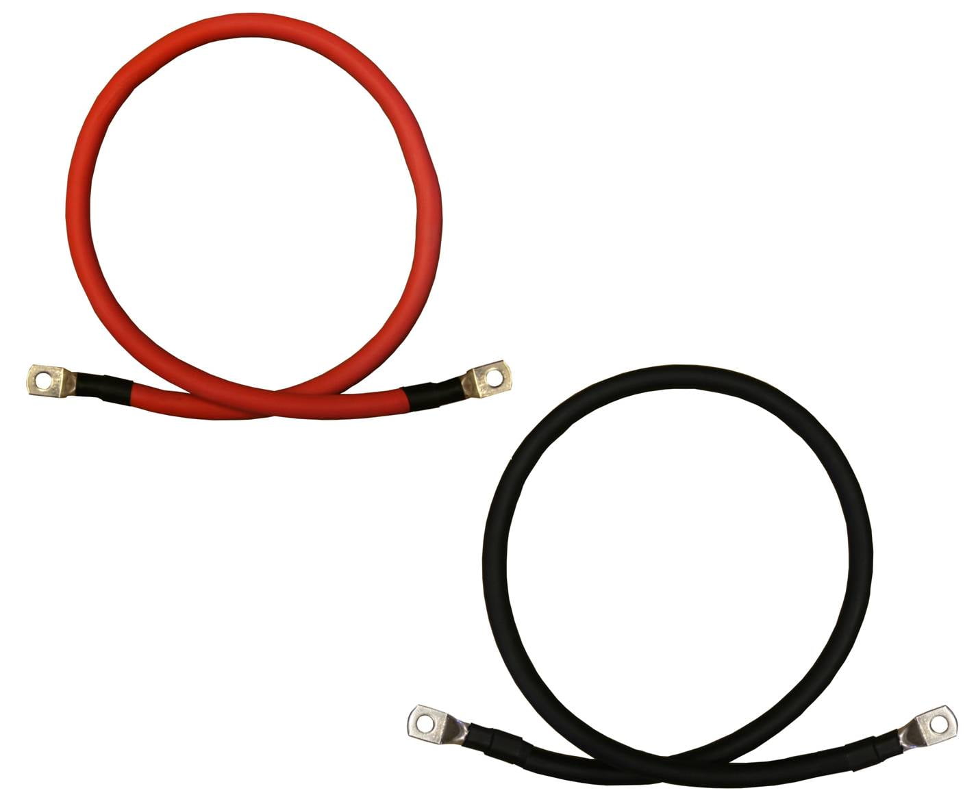 Windy Nation 6 Gauge Red, Black Pure Copper Inverter Cables (4 ft, 3/8 in. Lugs Both Ends)
