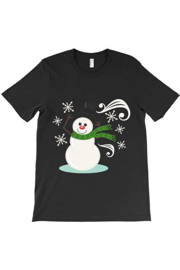 Windy Snowman Funny Christmas Holiday Graphic T-Shirt - Machine Washable G9235, Up to 5XL