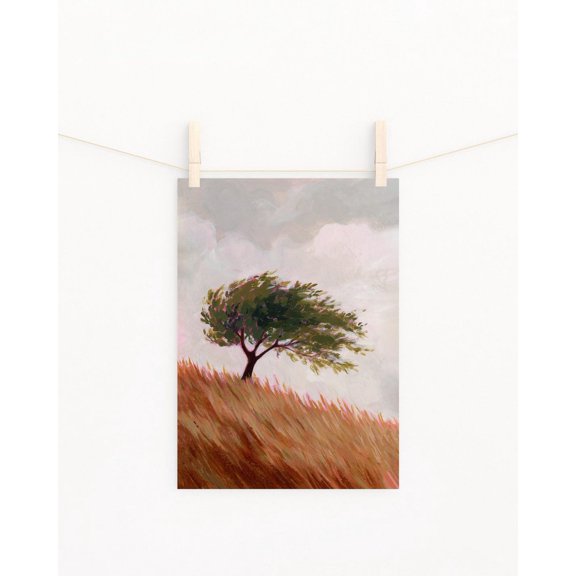 Windy Tree And Yet Wall Art Print, They Persisted, Living Room And Gallery Wall Decor
