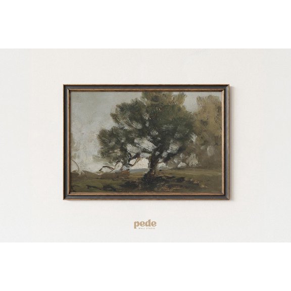 Windy Tree Moody Nature Poster