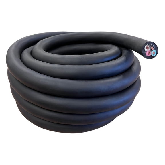 WindyNation 50 Feet 10/4 10 Gauge 4 Conductor Black SOOW Cable