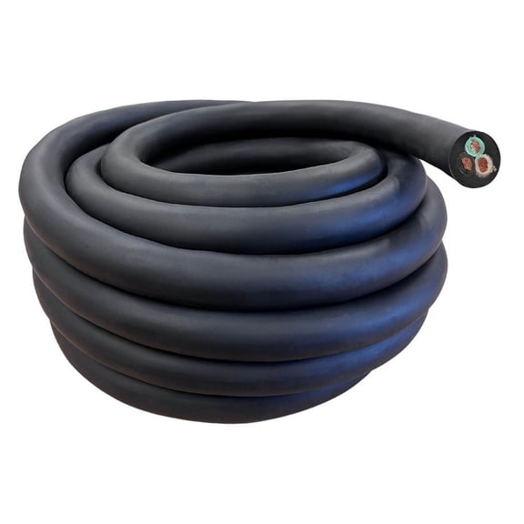 WindyNation 75 Feet 10/3 10 Gauge 3 Conductor Black SOOW Cable