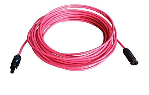 WindyNation 8 AWG 8 Gauge Pair 40 Feet Black + 40 Feet Red Solar Panel Extension Cable Wire Solar Connectors (Variety of Lengths Available)