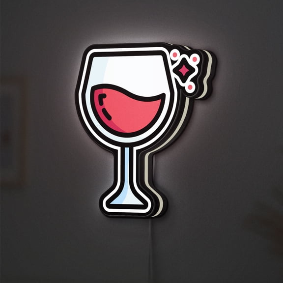 Wine 3D Novelty Light Box, Celebration-Inspired Wall Light for Wine Corners and Kitchen Counters (Width 16 inch, 40cm)