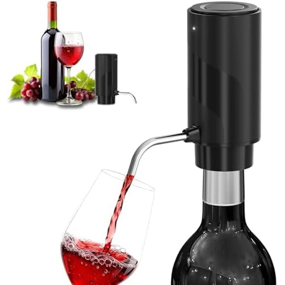 Wine Aerator Electric Decanter – Automatic Wine Dispenser & Pourer with Type-C Rechargeable Battery, Instant Aeration Wine Accessories for Red & White Wine, Christmas Gift for Wine Lovers