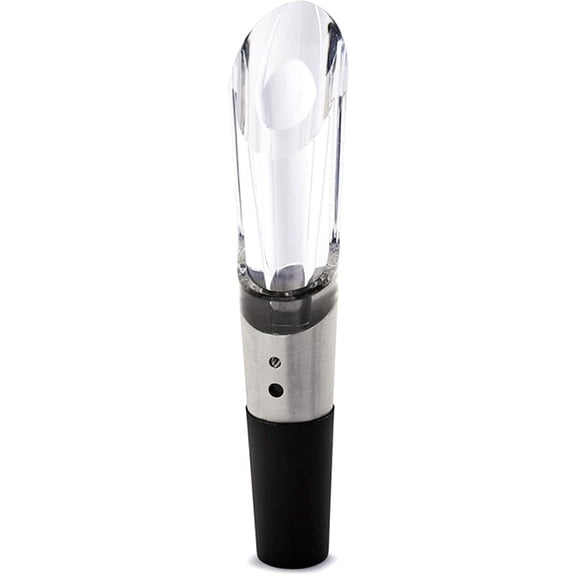 Wine Aerator and Pourer, 1.1 x 1.1 x 5.2 inches, Clear/Stainless Steel