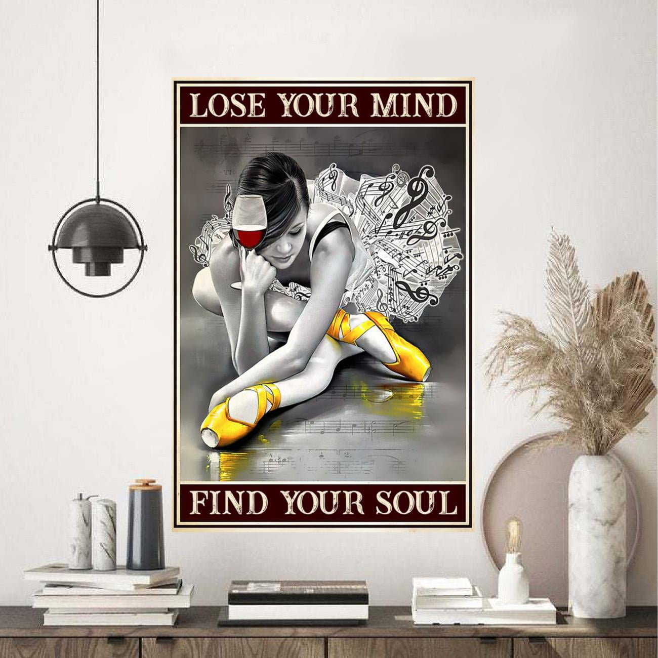 Targa In Metallo Con Scritta Lose Your Mind Find Your Soul – Poster In Vinile 20x30 Cm Per Caffè E Musica