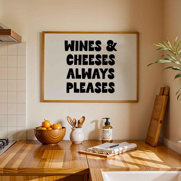 Wine And Cheese Kitchen: Quote Wall Decor Art Print