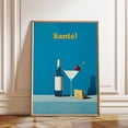 thumbnail image 1 of Wine And Cheese Martini Cocktail Wall Art Print, Unframed Paper Poster 8x10in, 1 of 4