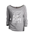 thumbnail image 1 of Wine And Flip Flops Count Me In Women's Fashion Slouchy 3/4 Sleeves Raglan Lightweight Sweatshirt Sport Grey Large, 1 of 3