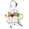 thumbnail image 1 of Wine Apron, 4 Main Types of Wine with Their Names Glasses Vintage Rustic Wood Backdrop Drawing, Unisex Kitchen Bib with Adjustable Neck for Cooking Gardening, Adult Size, Multicolor, by Ambesonne, 1 of 4
