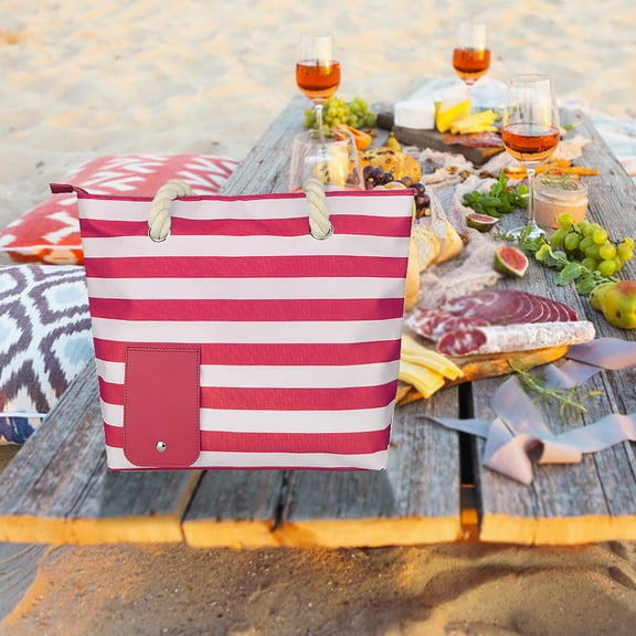 Wine Bag Insulated Carrier, Thermal Christmas Picnic Cooler, Portable Beach Camping Beverage Chiller, Hygienic Easy-clean Design, Topliu