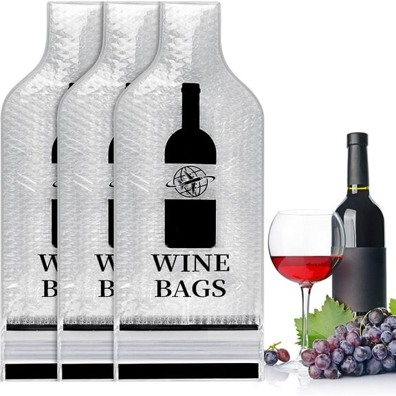 Wine Bags for Travel, 3 Set Reusable Wine Bottle Travel Protector Bags, Double Layer Leak Proof Wine Travel Bags for Wine Bottles Airplane Car Cruise Safety Impact Resist, Wine Sleeves for Suitcase