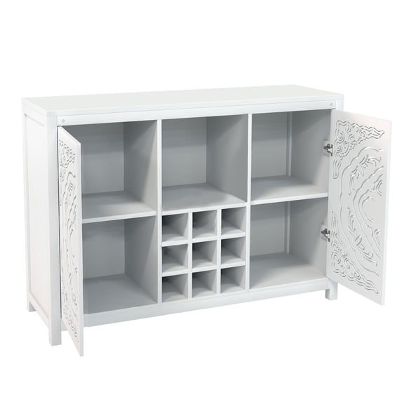 Wine Bar Cabinet Liquor Cabinet Wine Bar Cabinet With 2 Door Wine Bar Cabinet With 2 Doors MDF Buffet Storage Liquor Cabinet With Wine Rack And Glass Holder For Living Dining Room