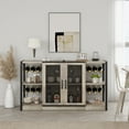 thumbnail image 1 of Wine Bar Cabinet, Liquor Wine Cabinet with Wine Rack and Glass Holder, Coffee Bar Cabinet with Storage Rack for Dining Room, Living Room, Kitchen, Grey, 1 of 9