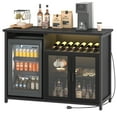 thumbnail image 1 of Wine Bar Cabinet with Mini Fridge Space, Black Coffee Bar Cabinet and Liquor Cabinet with Storage Rack, Sideboard Buffet Table for Home Kitchen, Dining Room, 1 of 7