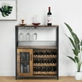 thumbnail image 1 of Wine Bar Rack Cabinet with Detachable Wine Rack, Bar Cabinet with Glass Holder, Small Sideboard and Buffet Cabinet with Mesh Door, Liquor Coffee Bar Cupboard for Kitchen, Dining Room, 1 of 7