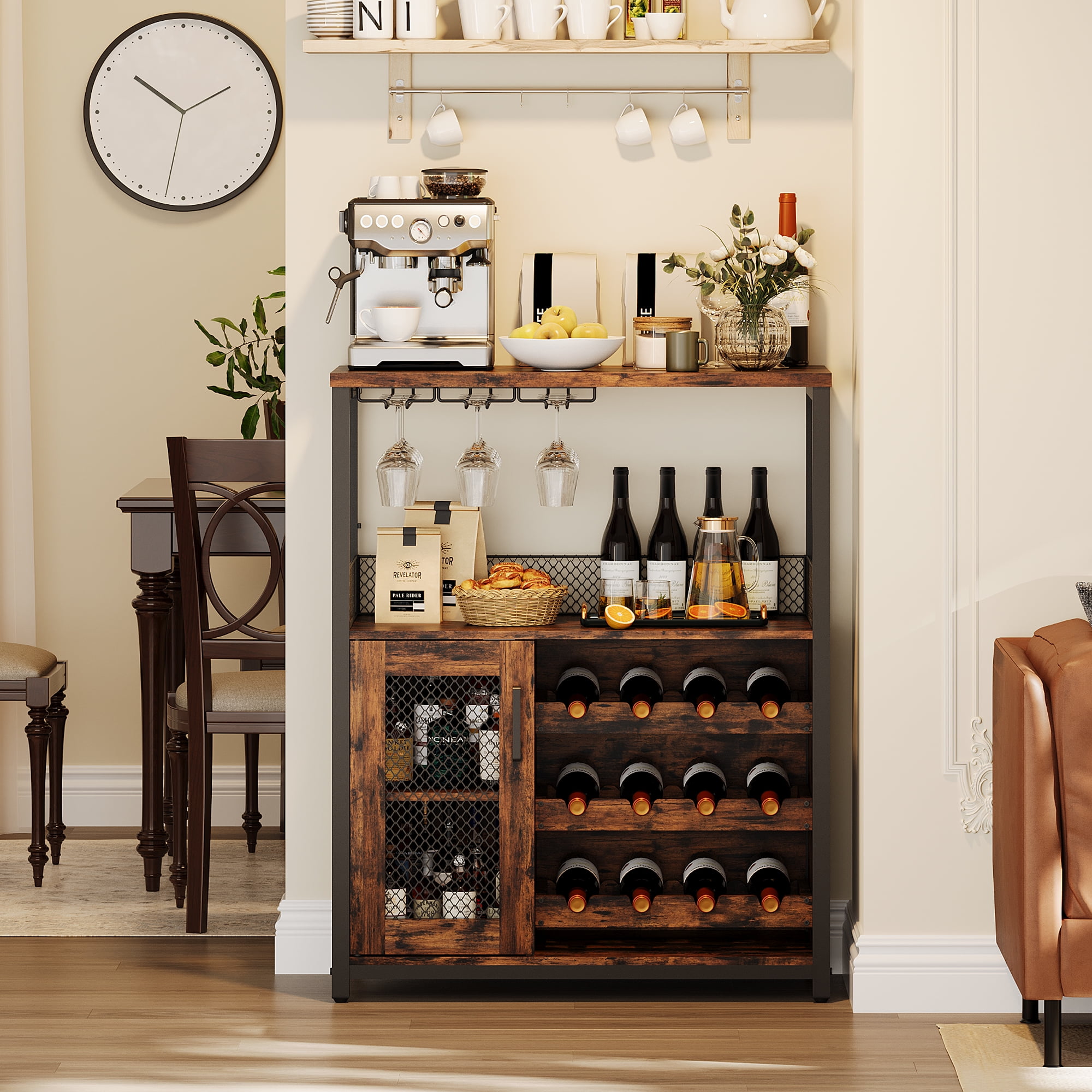 Wine Bar Rack Cabinet,Removable Wine Storage Cabinet,Coffee Bar Cabinet ...