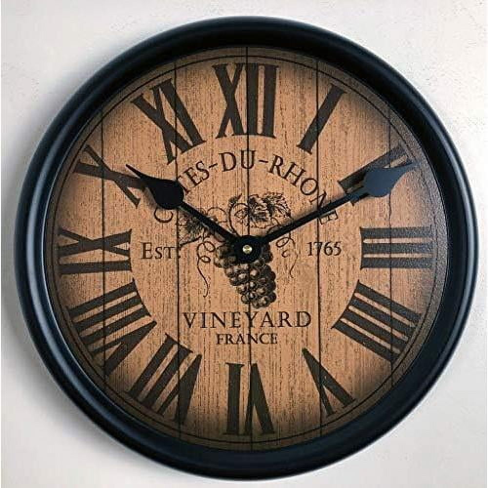 Wine Barrel Lid Wall Clock Ultra Quiet Quartz Mechanism Hand Made