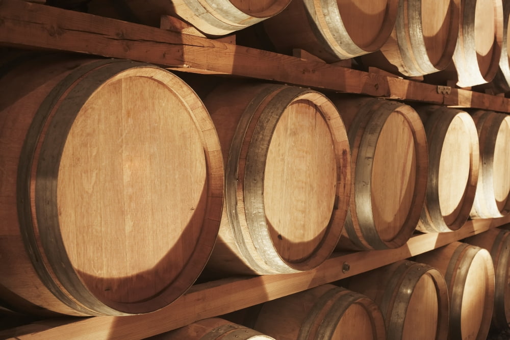 Wine Barrels Stacked On Shelves Niagara Ontario Canada Canvas Art - Bruno Crescia  Design Pics (19 x 12)