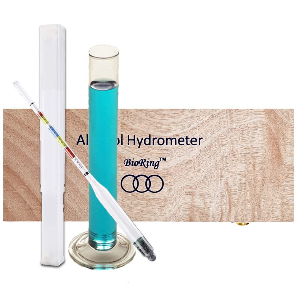 Wine Beer Alcohol Hydrometer Triple Scale Wine Meter with Glass Test