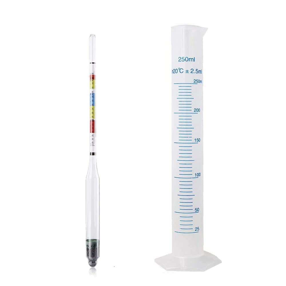 Wine Beer Hydrometer Alcohol Meter with Test Jar Home Brewing