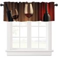thumbnail image 1 of Wine Blackout Window Curtains, Farm Vintage Glasses Romantic Grape Rustic Window Drapes, for Kitchen Living Room Bedroom W54xL18in 1 Panels, 1 of 6