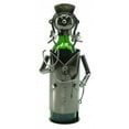 thumbnail image 1 of Wine Bottle Holder Wine Rack in Metal Nurse in Silver Kitchen Gift Holds Two Bottles, 1 of 2