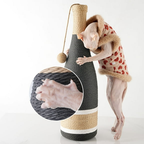 Bottle Cat Scratching Post Sisal Rope With Hanging Durable Self Entertainment Cats Toy Not Easy To Fall Debris Furniture Scratching Pet Catching For Indoor Cats Home Dec