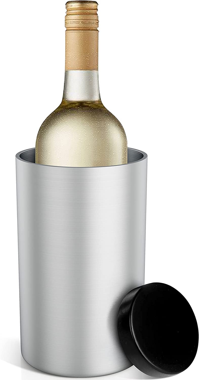 Wine Bottle Chiller, Wine Chiller Bucket with Ice Pack for 750ml White Wine Bottle or Champagne