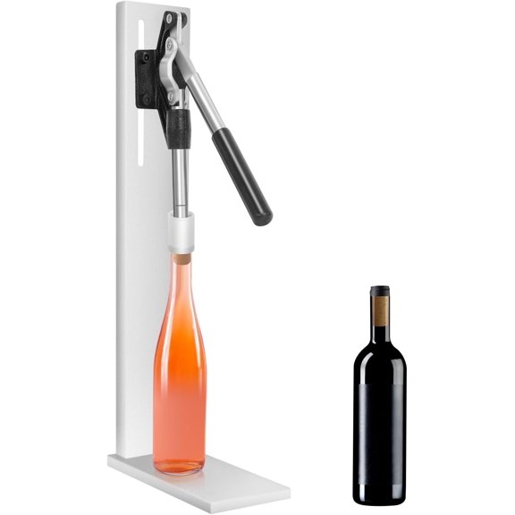 Wine Bottle Corker Press, Stainless Steel Manual Corker Cork, Bottle Capper for Bottling, Wine Bottle Inserting Stopper Tool with 2 Pom Heads for Wineries, Bars, and Restaurants