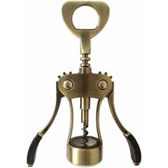 Wine Bottle Corkscrew Opener for cork and cap Heavy Bronze Antique Vintage Style Solid Steel