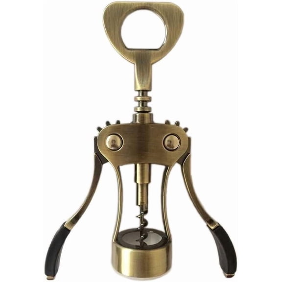 Wine Bottle Corkscrew Opener for cork and cap Heavy Bronze Antique Vintage Style Solid Steel