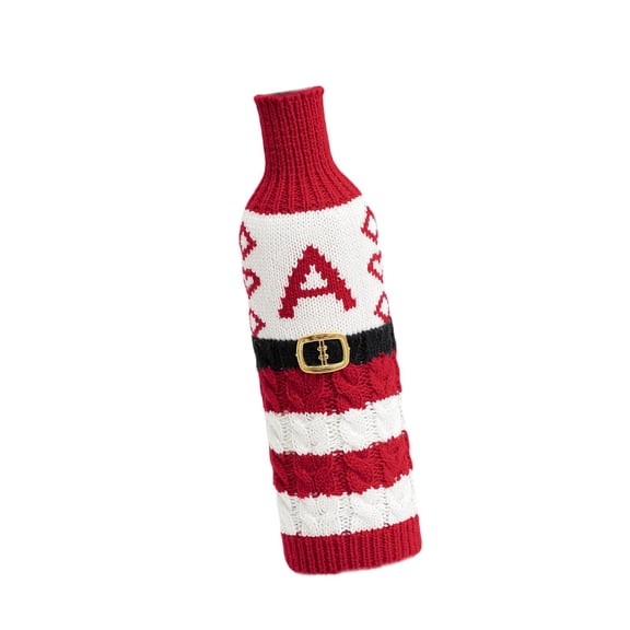Wine Bottle Cover Christmas Wine Bag Knitted Accessory Durable Polyester Fiber for Family Holiday Gathering