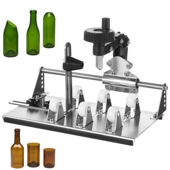 Wine Bottle Cutting Tool Kit, Glass Cutter for All Shapes, Round Square Bottle Crafting Machine, Adjustable Arm DIY Set