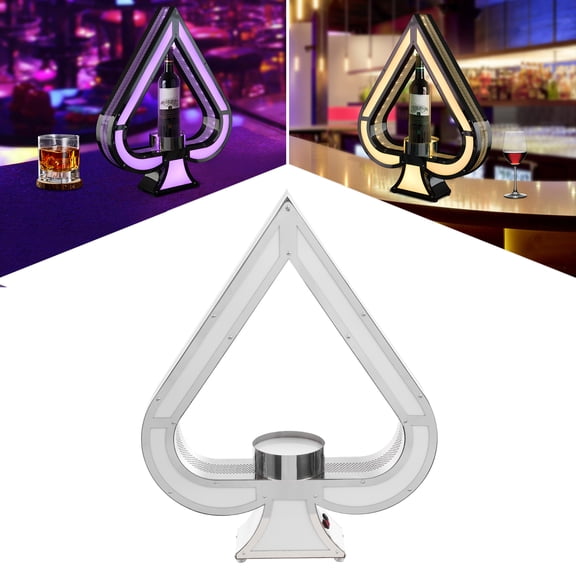 Wine Bottle Display Stand with Remote Control, LED Lighted Bottle Presenter Display Shelf, 7 Light Colors