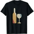 thumbnail image 1 of Wine Bottle Glass Retro Style Vintage T-Shirt, 1 of 5
