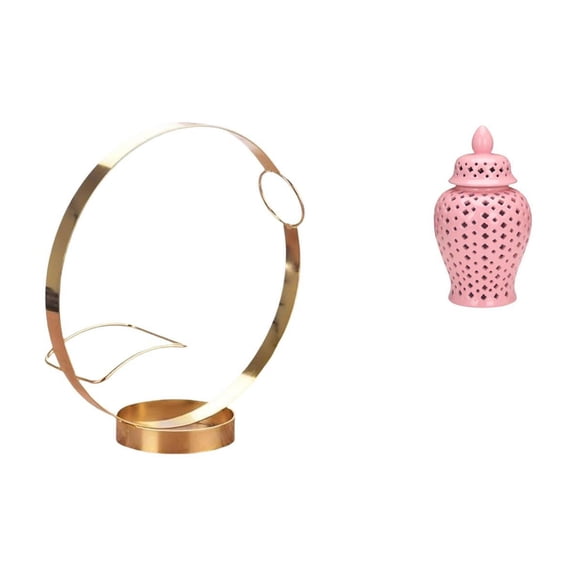 Wine Bottle Holder Ceramic Ginger Jar Decorative Vase with Artistic Sphere Shape for Home and Party Floral Display