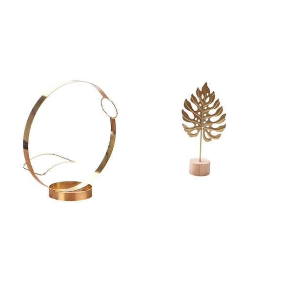 Wine Bottle Holder Leaf Sculpture Organizer Iron Wooden Base for Home Table Party Display