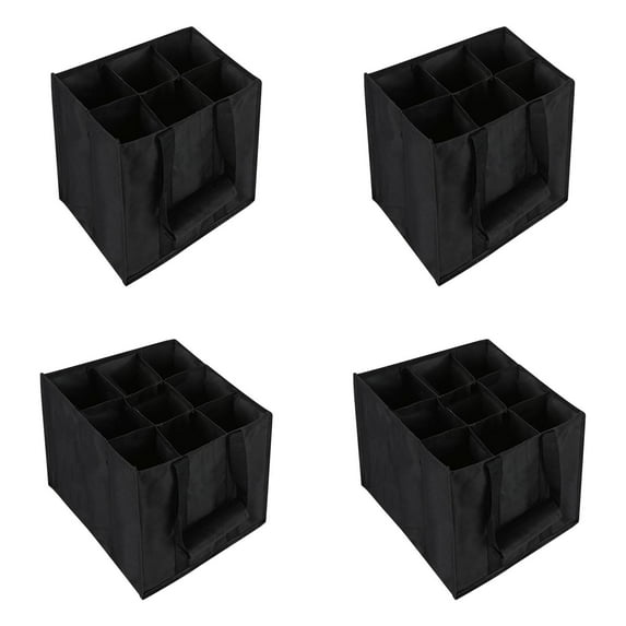 Wine Bottle Holder Tote Bag with 6/9 Compartments , Reusable Large Grocery Tote with Divider Portable Non-Woven Wine Bags for Travel, Camping, Picnic, Festival, Christmas Party