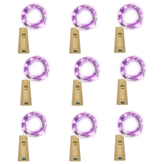 Wine Bottle Lights with Cork, Battery Operated 20 LED Cork Shape Silver Wire Colorful Fairy Mini String Lights(No Bottles) for DIY, Party, Decor, Christmas, Halloween,Wedding