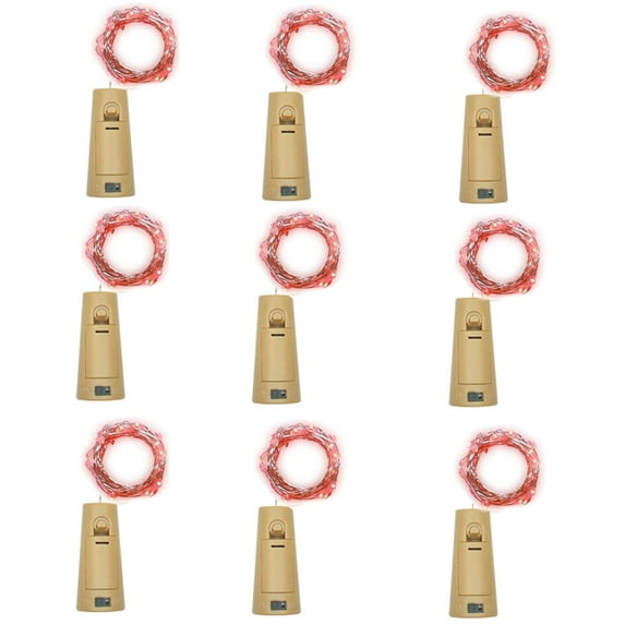 Wine Bottle Lights with Cork, Battery Operated 20 LED Cork Shape Silver Wire Colorful Fairy Mini String Lights(No Bottles) for DIY, Party, Decor, Christmas, Halloween,Wedding