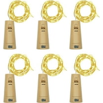 Wine Bottle Lights with Cork, Battery Operated 20 LED Cork Shape Silver Wire Colorful Fairy Mini String Lights(No Bottles) for DIY, Party, Decor, Christmas, Halloween,Wedding