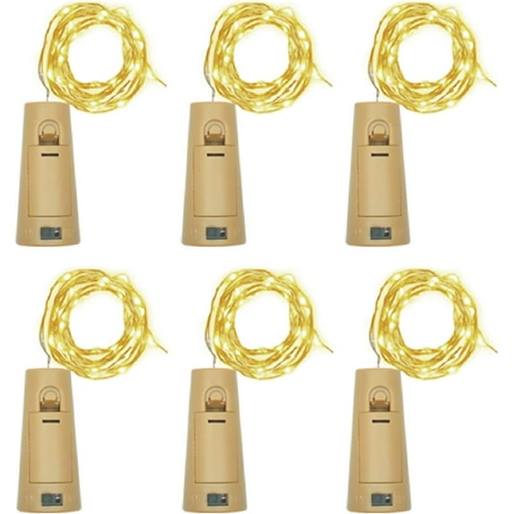 Wine Bottle Lights with Cork, Battery Operated 20 LED Cork Shape Silver Wire Colorful Fairy Mini String Lights(No Bottles) for DIY, Party, Decor, Christmas, Halloween,Wedding