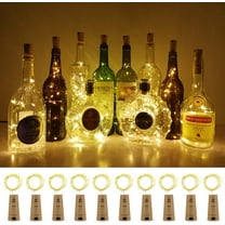 Wine Bottle Lights with Cork, Christmas Lights 10 Pack 20 LED Mini Fairy Lights, Waterproof Battery Operated Cork String Lights for Liquor Bottles Party Bar Wedding Table Decoration, Warm White