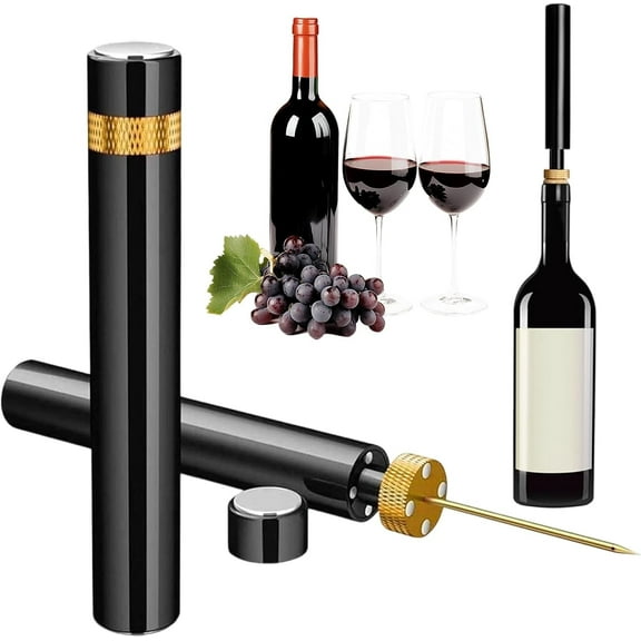 Wine Bottle Opener, Air Pressure Pump Wine Bottle Opener, Portable Pocket Wines Cork Opener, Travel Corkscrew Bottles Opener Quick Bottles Opening for Home, Restaurant, Party (Gold)