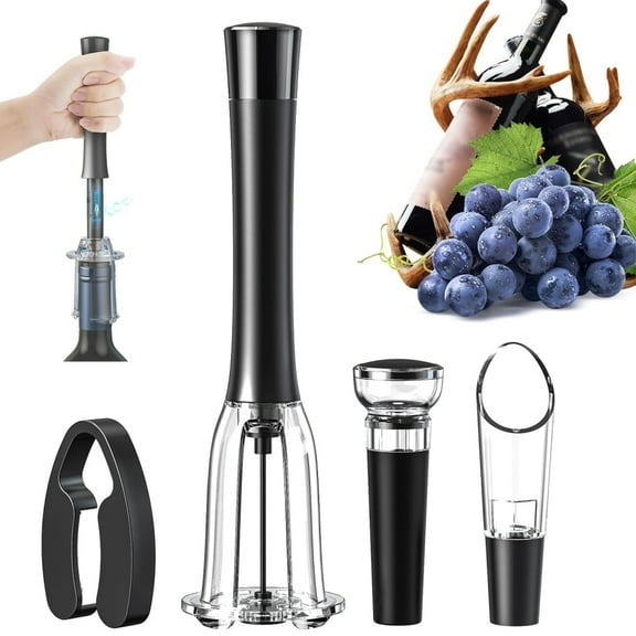 Wine Bottle Opener Air Pressure Wine Corkscrew with Foil Cutter Vacuum Stopper and Wine Pourer for Home, Restaurant, Party,Wine Lovers