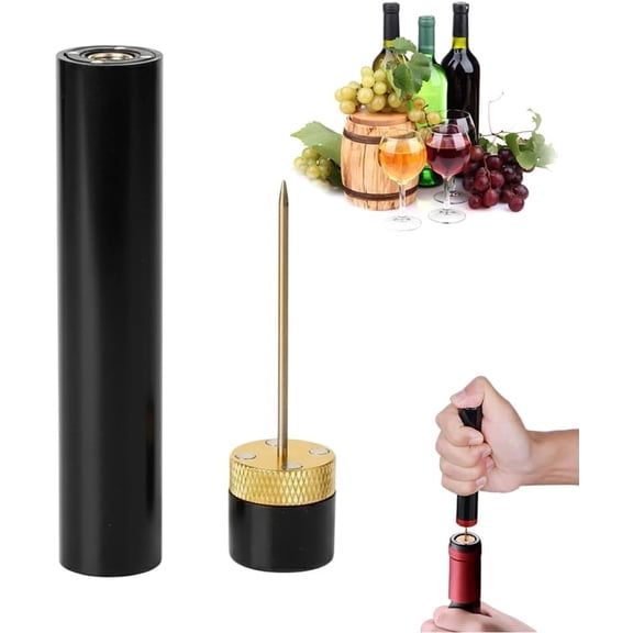 Wine Bottle Opener, Pocket Air Pressure Pump Cork Extractor, Mini Corkscrew with Aluminum Handle, Fast Opening for Home Restaurant Party Travel (Gold) (K)