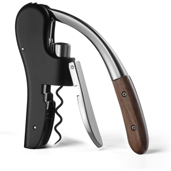 Wine Bottle Opener, Vertical Lever Corkscrew with Built in Foil Cutter Design, Manual Handheld Corkscrew with Ergonomic Lever Pump
